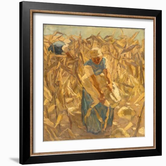 Corn Harvest, 1906 (Oil on Canvas)-Albin Egger-lienz-Framed Giclee Print