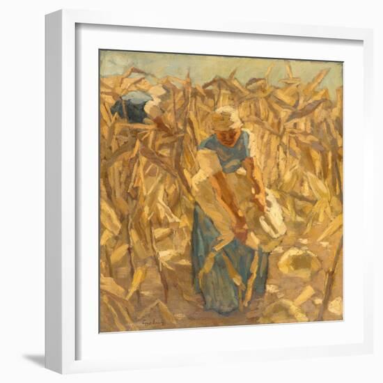 Corn Harvest, 1906 (Oil on Canvas)-Albin Egger-lienz-Framed Giclee Print