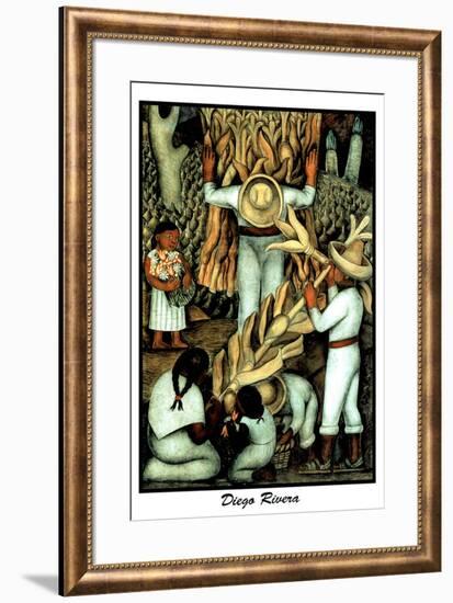 Corn Harvest Diego Rivera Mexico-null-Framed Art Print