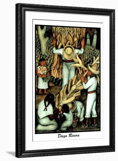 Corn Harvest Diego Rivera Mexico-null-Framed Art Print