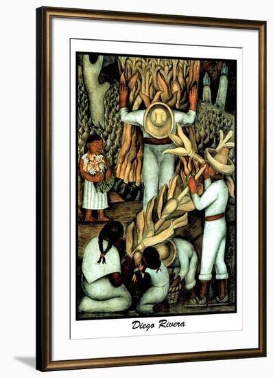 Corn Harvest Diego Rivera Mexico-null-Framed Art Print