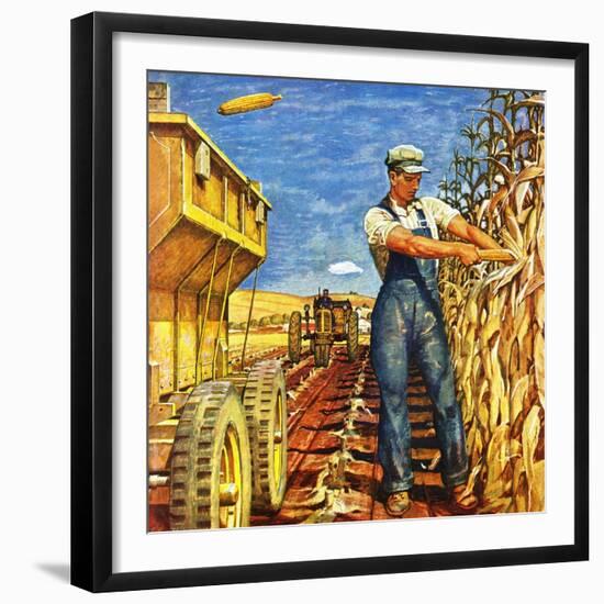 "Corn Harvest," October 9, 1948-Mead Schaeffer-Framed Giclee Print