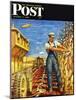 "Corn Harvest," Saturday Evening Post Cover, October 9, 1948-Mead Schaeffer-Mounted Giclee Print