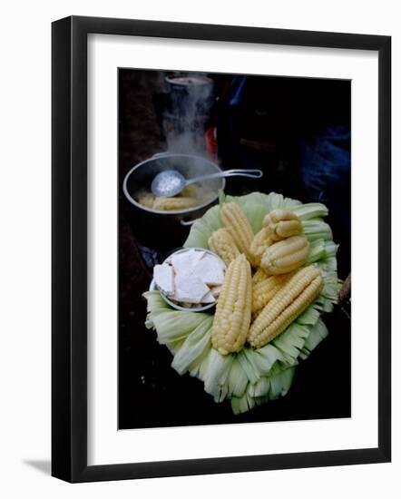 Corn on the Cob with Local Cheese, Ollantaytambo, Peru-Cindy Miller Hopkins-Framed Photographic Print