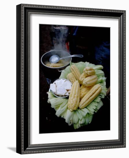 Corn on the Cob with Local Cheese, Ollantaytambo, Peru-Cindy Miller Hopkins-Framed Photographic Print