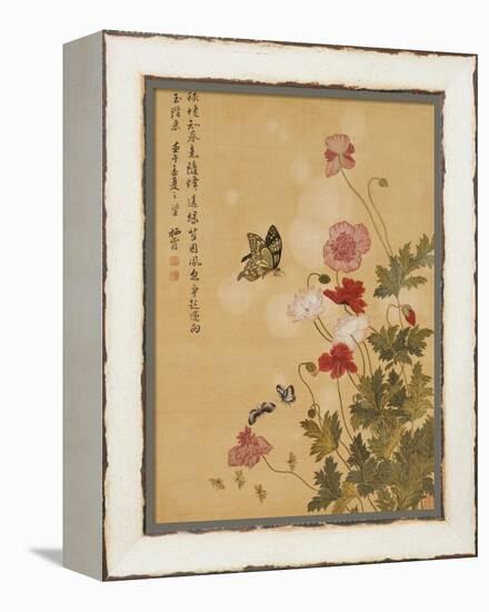 Corn Poppy and Butterflies, 1702-Ma Yuanyu-Framed Premier Image Canvas