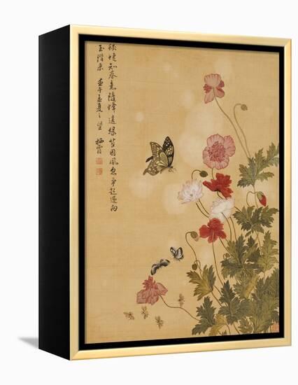 Corn Poppy and Butterflies, 1702-Ma Yuanyu-Framed Premier Image Canvas