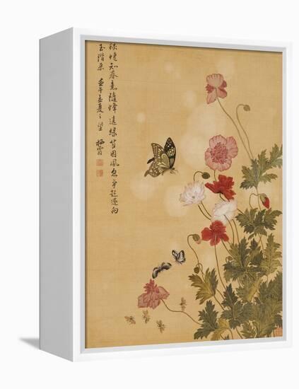 Corn Poppy and Butterflies, 1702-Ma Yuanyu-Framed Premier Image Canvas