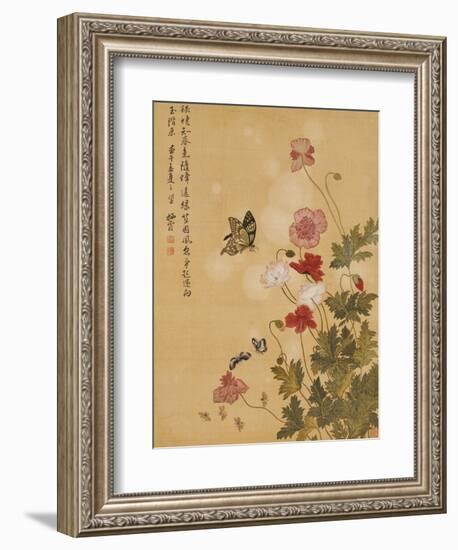 Corn Poppy and Butterflies, 1702-Ma Yuanyu-Framed Giclee Print