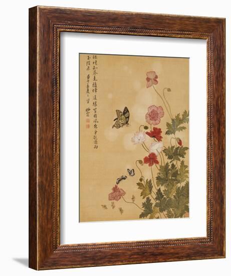 Corn Poppy and Butterflies, 1702-Ma Yuanyu-Framed Giclee Print