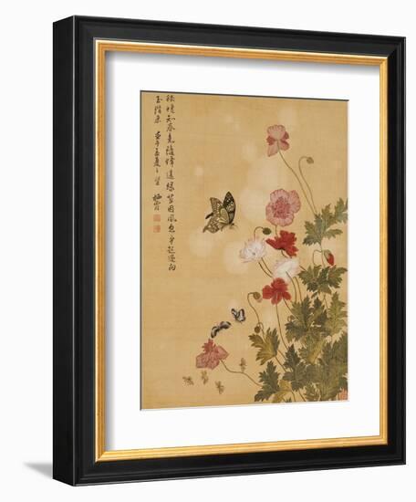 Corn Poppy and Butterflies, 1702-Ma Yuanyu-Framed Giclee Print