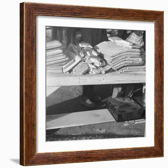 Cornbread for flood refugees at the Forrest City camp, Arkansas, 1937-Walker Evans-Framed Photographic Print