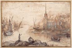 A Harbour Scene with Shipping and a Church at Sundown-Cornelis Claesz Van Wieringen-Giclee Print