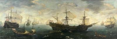 Spanish Armada Off the English Coast-Cornelis Claesz Van Wieringen-Mounted Art Print