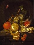 Bouquet of Fruit with Eucharistic Symbols on a Ledge Below-Cornelis de Heem-Giclee Print