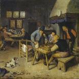 Interior of a Tavern with Farmers Playing Backgammon and Cards. 1679-Cornelis Dusart-Giclee Print