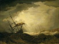 Ships Driving onto a Rocky Shore in a Heavy Sea, Late 17Th Century (Oil on Canvas)-Cornelis Van De Velde-Mounted Giclee Print