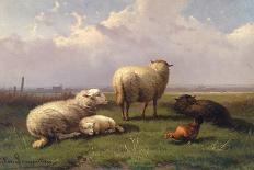 A Shepherd with Sheep and Lambs-Cornelis van Leemputten-Giclee Print