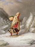 An Indian Woman Wearing Snowshoes-Cornelius Krieghoff-Framed Giclee Print