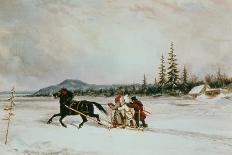 Huntsmen in Horsedrawn Sleigh-Cornelius Krieghoff-Giclee Print