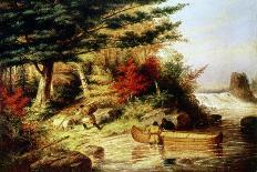 Carrying a Canoe to the River, St. Maurice-Cornelius Krieghoff-Framed Giclee Print