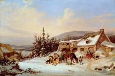 Indian Hunter in the Snow-Cornelius Krieghoff-Framed Giclee Print