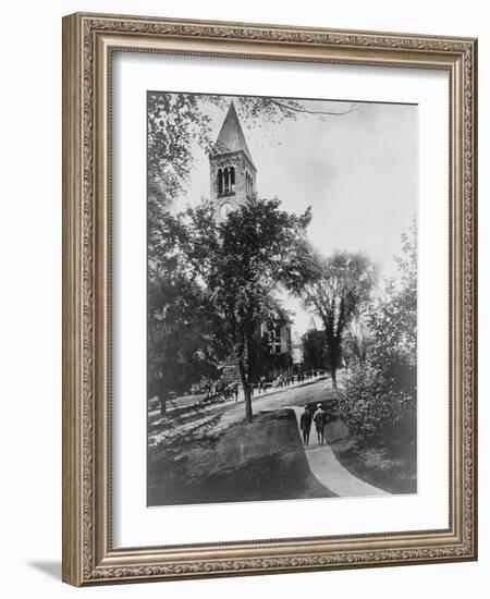 Cornell University Library New York City, NY Photo - New York, NY-Lantern Press-Framed Art Print