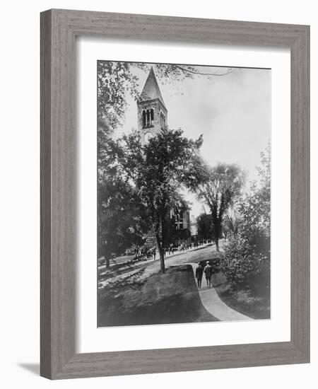 Cornell University Library New York City, NY Photo - New York, NY-Lantern Press-Framed Art Print