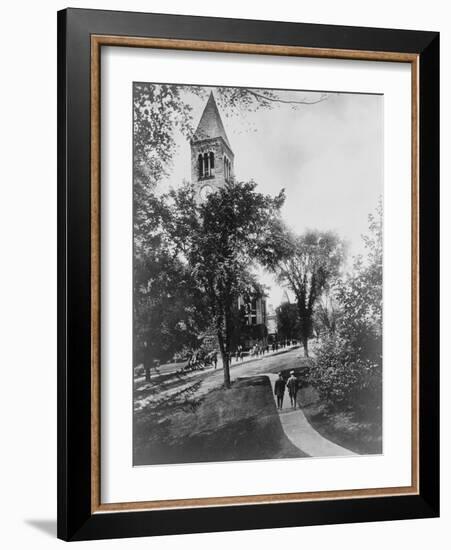 Cornell University Library New York City, NY Photo - New York, NY-Lantern Press-Framed Art Print