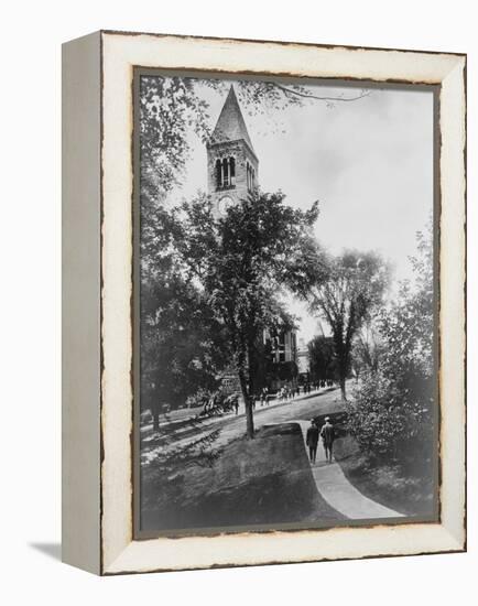 Cornell University Library New York City, NY Photo - New York, NY-Lantern Press-Framed Stretched Canvas