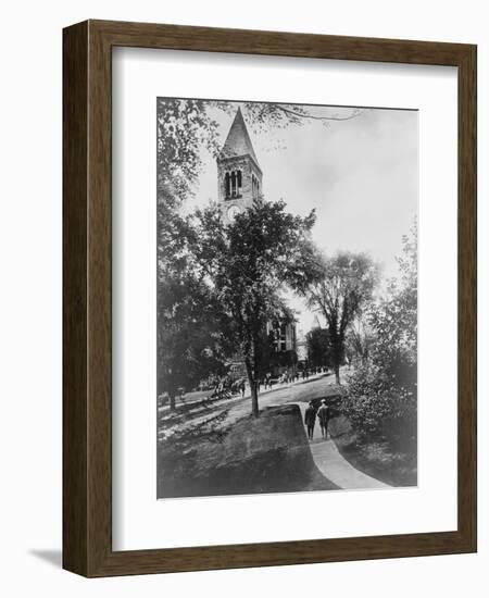 Cornell University Library New York City, NY Photo - New York, NY-Lantern Press-Framed Premium Giclee Print