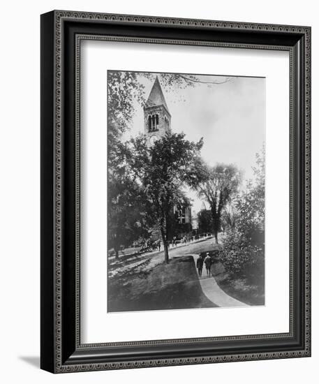 Cornell University Library New York City, NY Photo - New York, NY-Lantern Press-Framed Premium Giclee Print