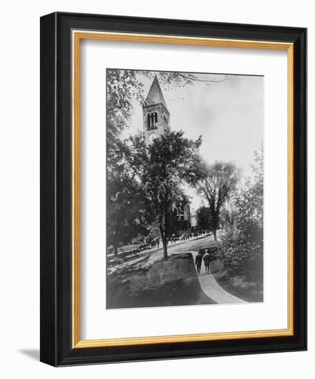 Cornell University Library New York City, NY Photo - New York, NY-Lantern Press-Framed Premium Giclee Print