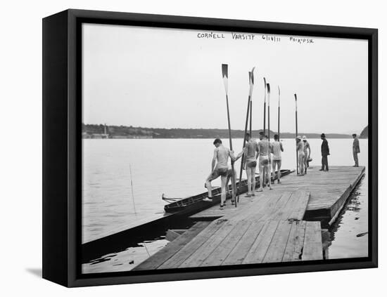 Cornell University Rowing Crew Team Photograph - Ithaca, NY-Lantern Press-Framed Stretched Canvas