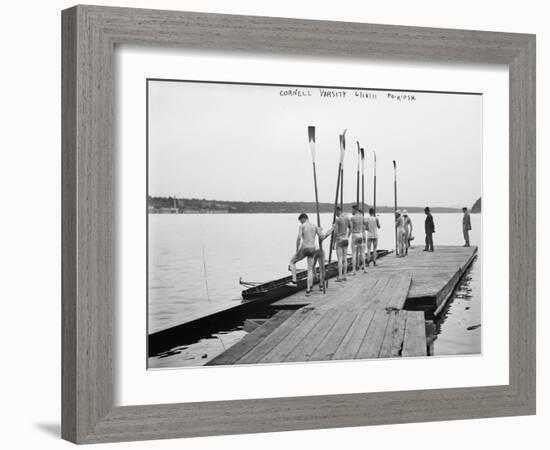 Cornell University Rowing Crew Team Photograph - Ithaca, NY-Lantern Press-Framed Art Print