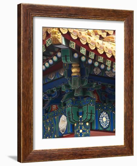 Corner Detail on Palace of Heavenly Purity, UNESCO World Heritage Site, Forbidden City, Beijing, Ch-Kimberly Walker-Framed Photographic Print