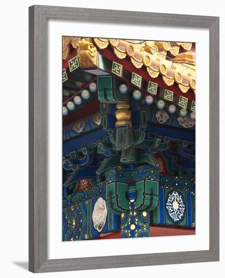 Corner Detail on Palace of Heavenly Purity, UNESCO World Heritage Site, Forbidden City, Beijing, Ch-Kimberly Walker-Framed Photographic Print