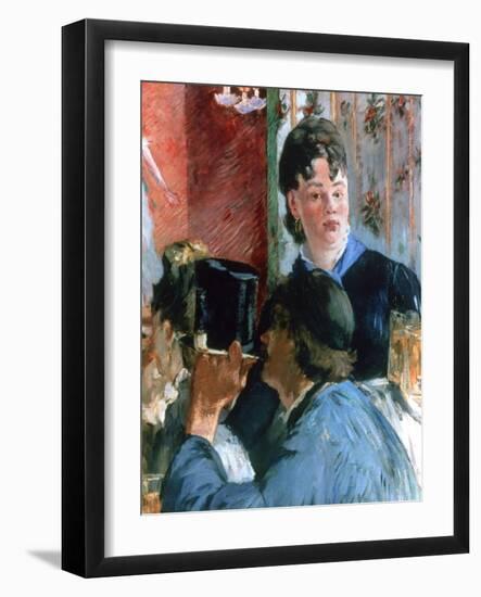 Corner of a Cafe Concert, Detail, 1878-1880-Edouard Manet-Framed Giclee Print