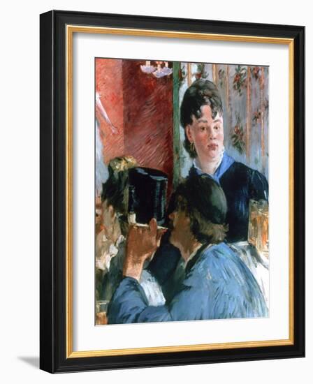 Corner of a Cafe Concert, Detail, 1878-1880-Edouard Manet-Framed Giclee Print