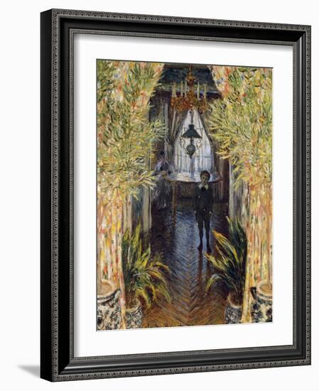 Corner of a Flat at Argenteuil with Jean and Camill Monet, 1875-Claude Monet-Framed Giclee Print