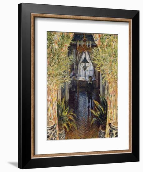 Corner of a Flat at Argenteuil with Jean and Camill Monet, 1875-Claude Monet-Framed Giclee Print