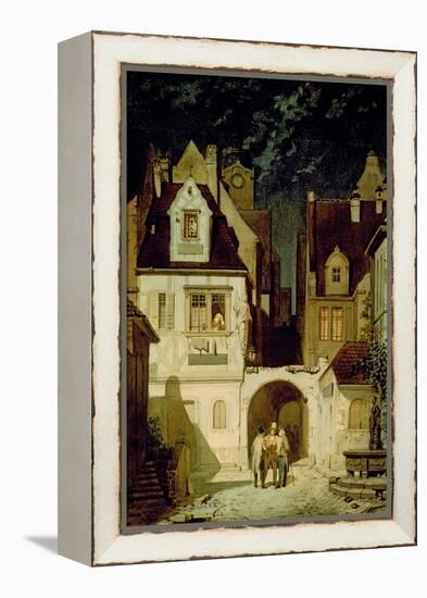 Corner of a German Town by Moonlight-Carl Spitzweg-Framed Premier Image Canvas