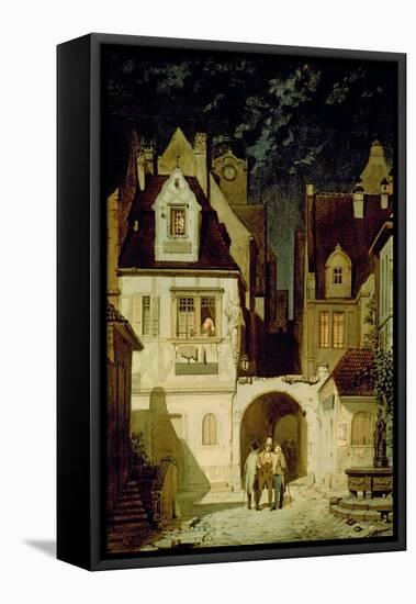 Corner of a German Town by Moonlight-Carl Spitzweg-Framed Premier Image Canvas