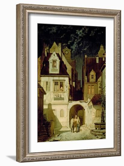 Corner of a German Town by Moonlight-Carl Spitzweg-Framed Giclee Print