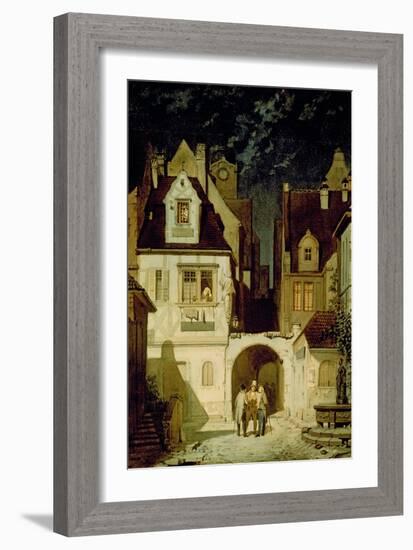 Corner of a German Town by Moonlight-Carl Spitzweg-Framed Giclee Print