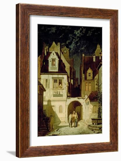 Corner of a German Town by Moonlight-Carl Spitzweg-Framed Giclee Print