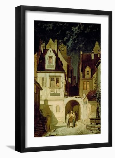 Corner of a German Town by Moonlight-Carl Spitzweg-Framed Giclee Print