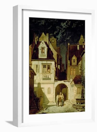 Corner of a German Town by Moonlight-Carl Spitzweg-Framed Giclee Print