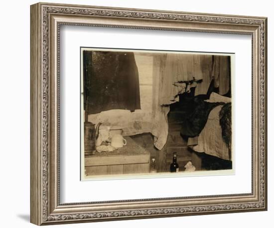 Corner of a Shack Used by Pickers on Theodore Budd's Bog-Lewis Wickes Hine-Framed Photographic Print