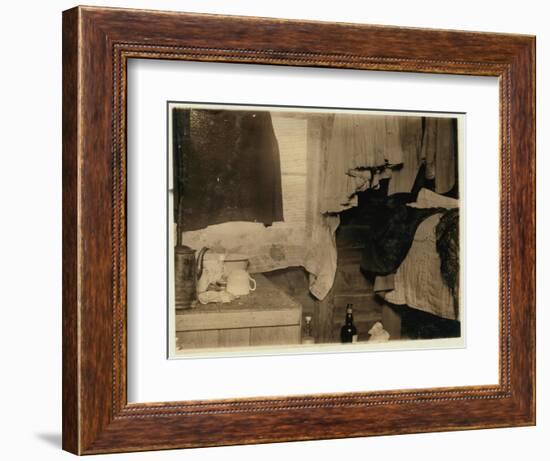 Corner of a Shack Used by Pickers on Theodore Budd's Bog-Lewis Wickes Hine-Framed Photographic Print